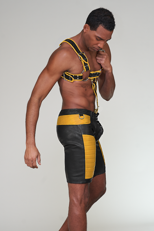 Läder fotbollsshorts