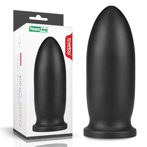 9 King Sized Anal Bomber diskret förpackning – svart kartong från LoveToy, 21,5 x 9,5 x 9,5 cm, neutral utsida med produktbild, levererad från Chambers of Love