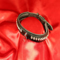 BDSM Leather Collar Large Crystals