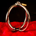 BDSM handbur i rostfritt stål med oval form och hänglås – bondagerestriktion från Chambers of Love