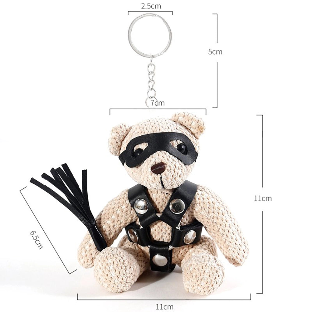 CoL Teddy No. 04 Bound-Up Billy mått – ca 11 cm hög, 11 cm bred, nyckelring 2,5 cm, kedja 5 cm och strap 9,5 cm