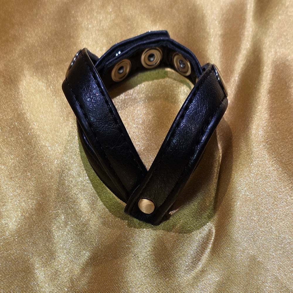 PU cock ring with steel studs