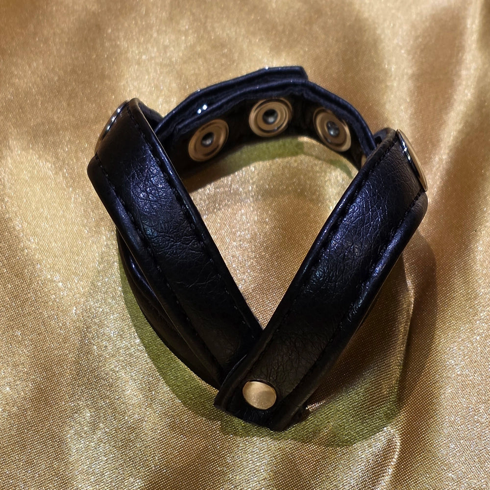 PU cock ring with steel studs