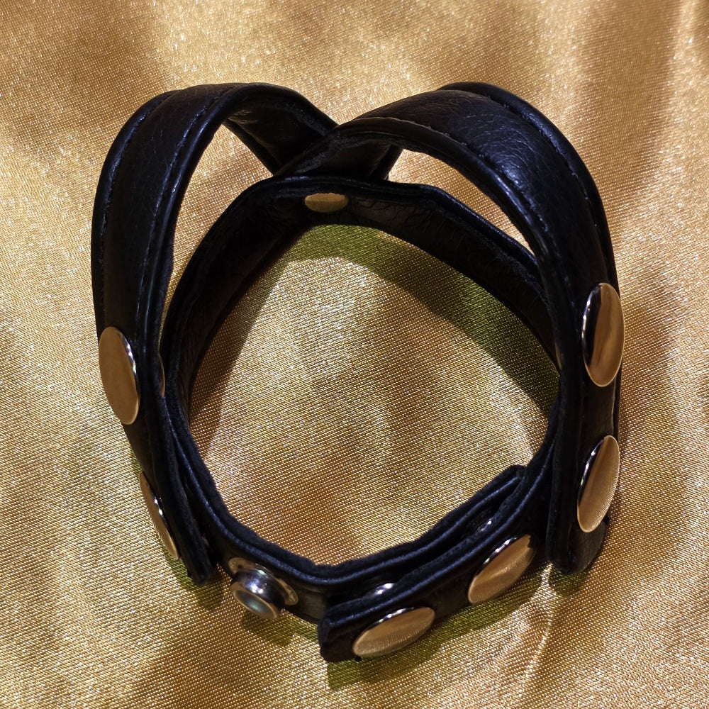 PU cock ring with steel studs