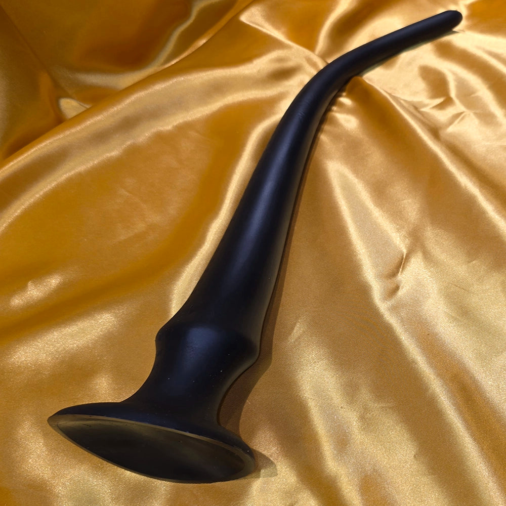 Long Anal Plug with Scale Black L