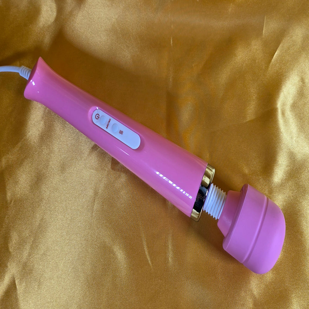 Magic Wand Massager rosa – massagestav med flexibelt silikonhuvud och 8 vibrationsprogram från Chambers of Love