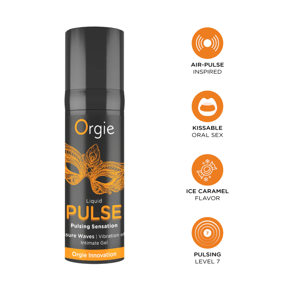intimgel Orgie Liquid Pulse med air-pulse inspiration kissable smak iskaramell och pulsnivå 7 - Chambers of Love