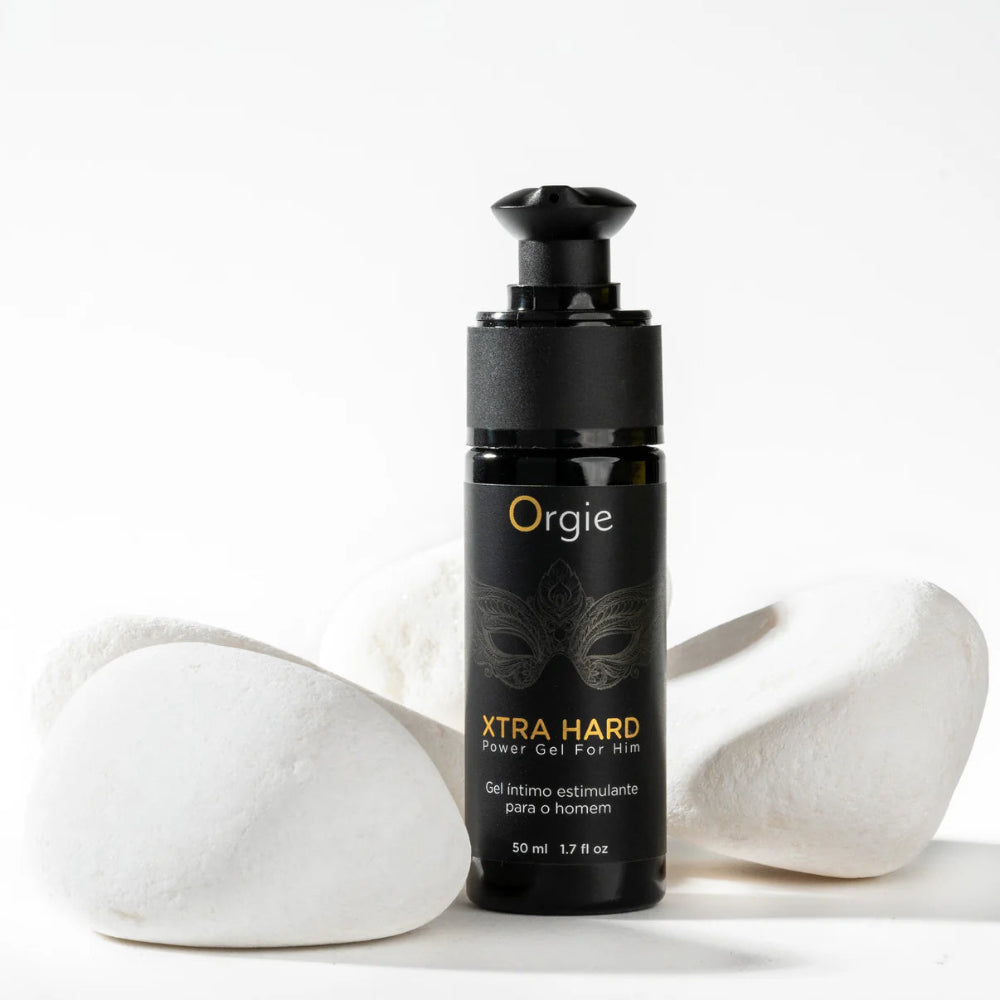 erektionsgel Orgie Xtra Hard Power Gel 50ml pumpflaska med stenar hos chambers of Love 