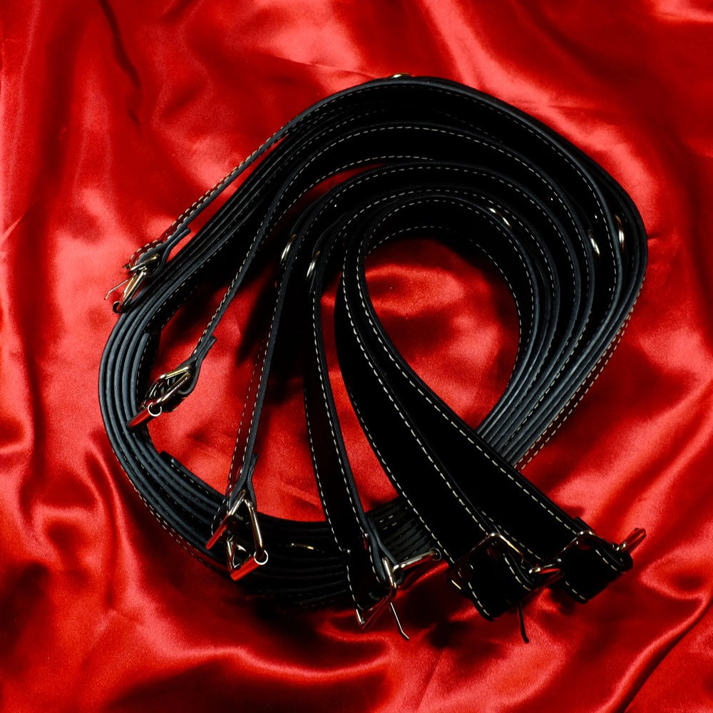 PU-läder bondage remmar 6-delat set utsträckta – svarta bondage remmar med dubbla karbinhakarna – BDSM bondage från Chambers of Love sortiment