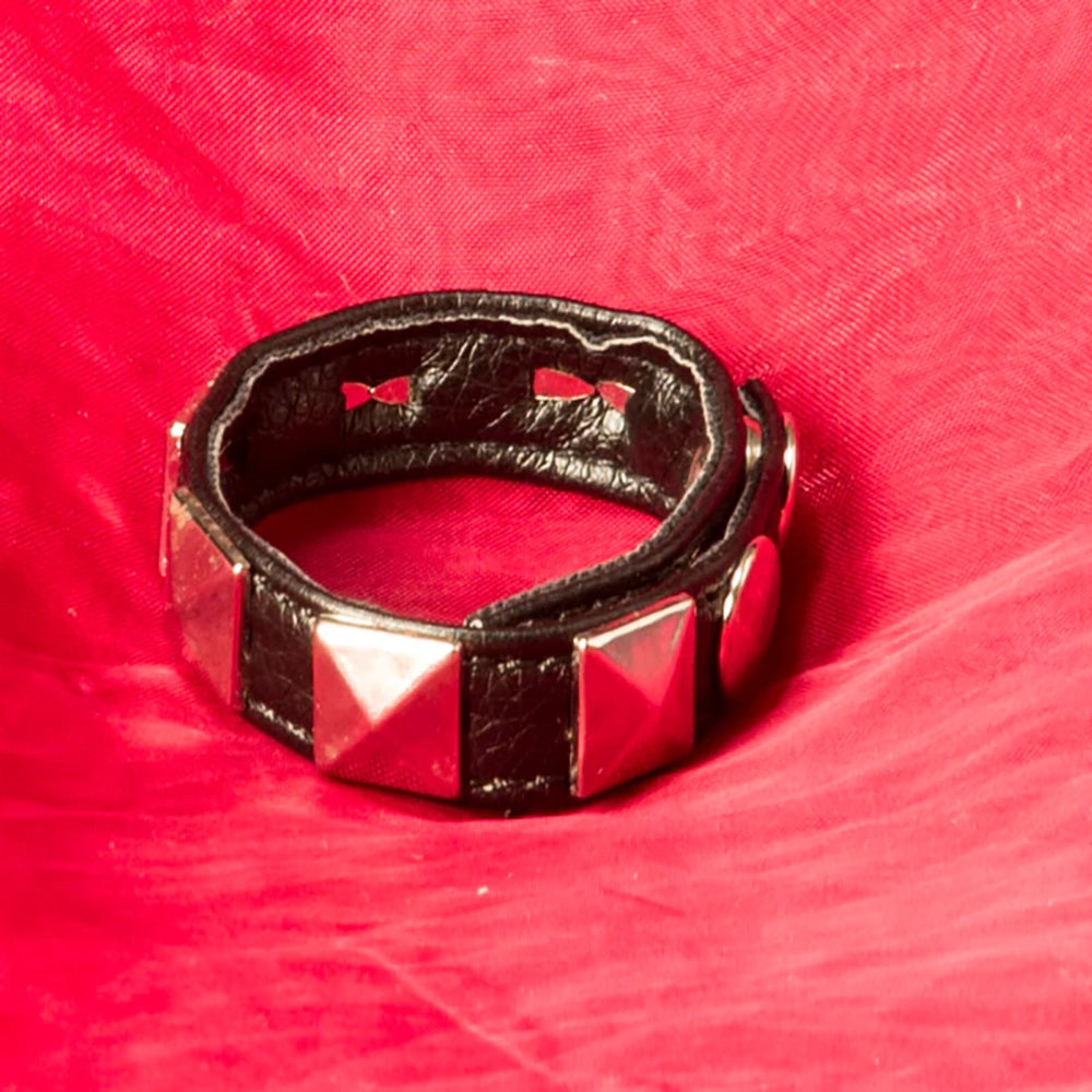 PU Penis Ring with Pyramid Studs