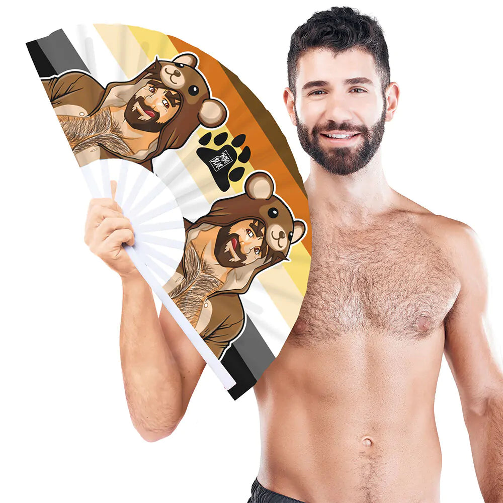 Pride Solfjäder ADAM TEDDY Bobo Bear 64 cm clacking fan från Chambers of Love