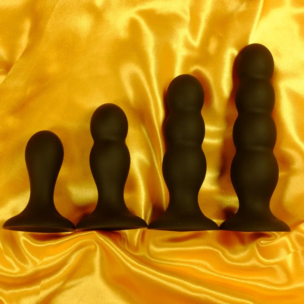 silikon analplugg med metallkulor – 4 storlekar med bred bas och mjuk silikon – Chambers of Love
