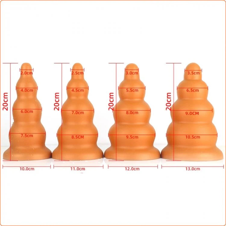 Iron Tower Silicone Anal Plug Black L