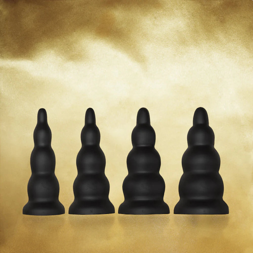 Iron Tower Silicone Anal Plug Black L