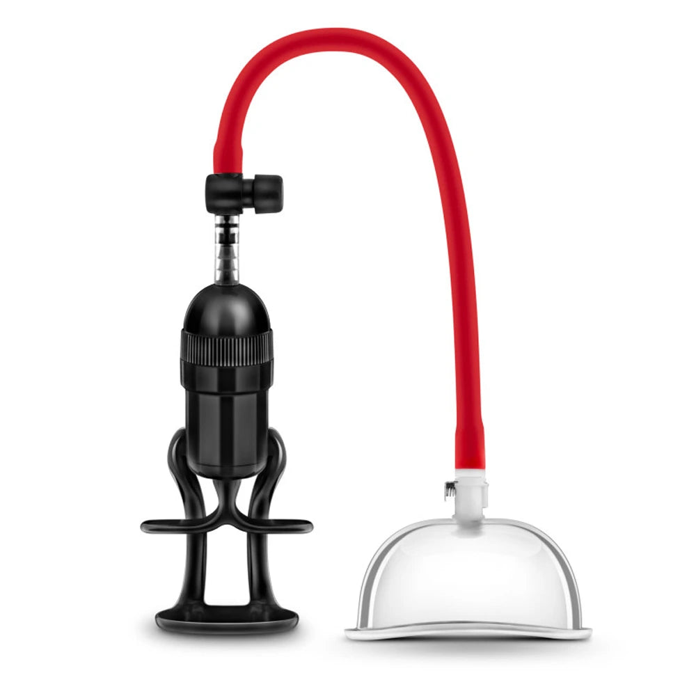 Vaginapump intensiv labia pump system ergonomiskt handtag röd silikonslang transparent kopp sammansatt från Chambers of Love sortiment