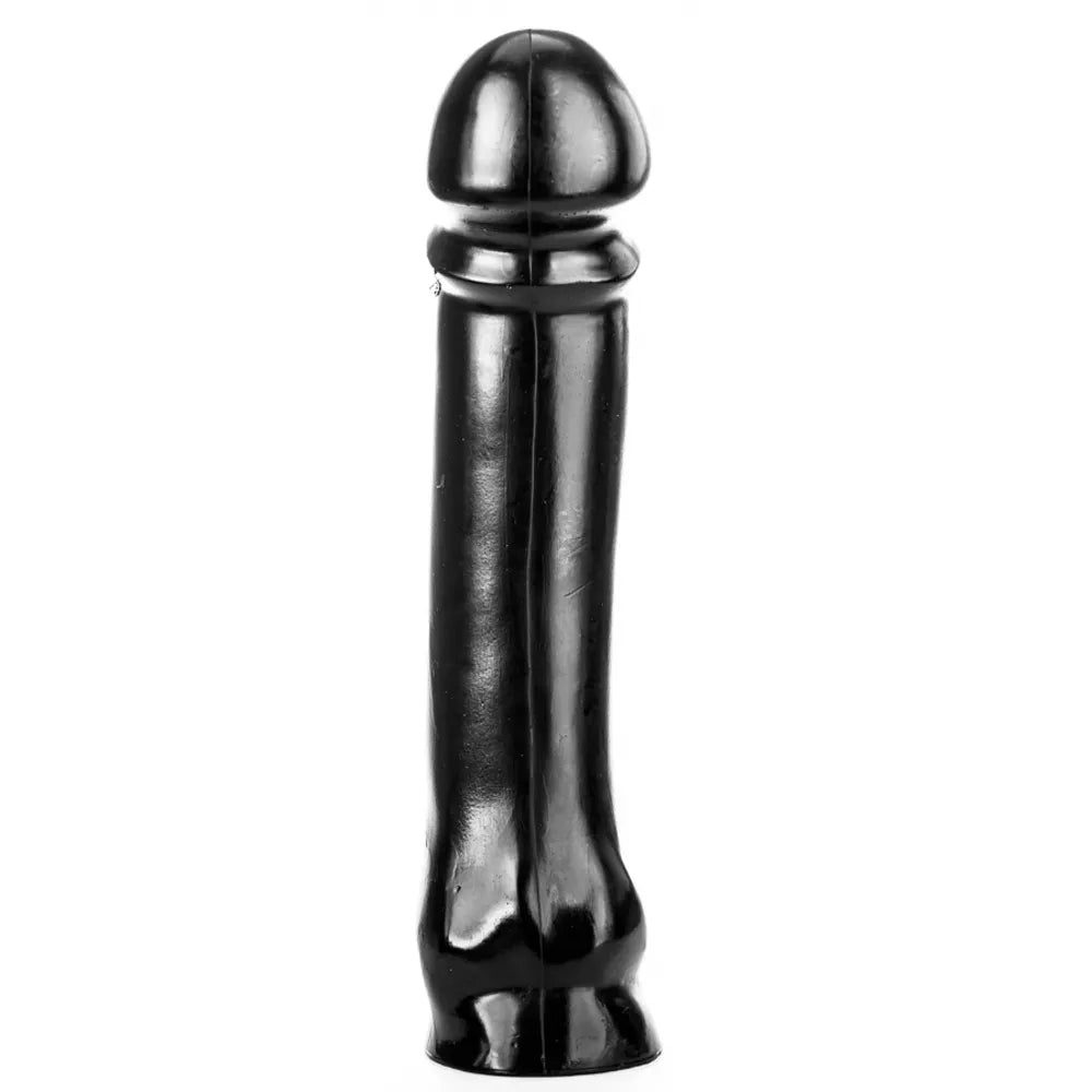 Stor svart dildo – All Black Big Time AB-50 – 29 cm, framifrån med detaljerad ollon från Chambers of Love's sortiment