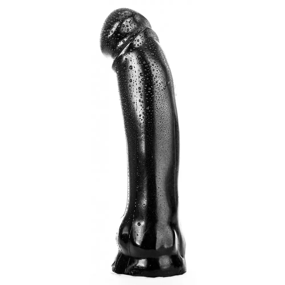  Stor svart dildo – All Black Big Time AB-50 – 29 cm, sidovy med full längd och sugkopp från Chambers of Love's sortiment