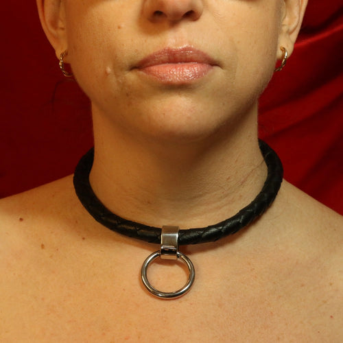 BDSM Flätat Läderhalsband