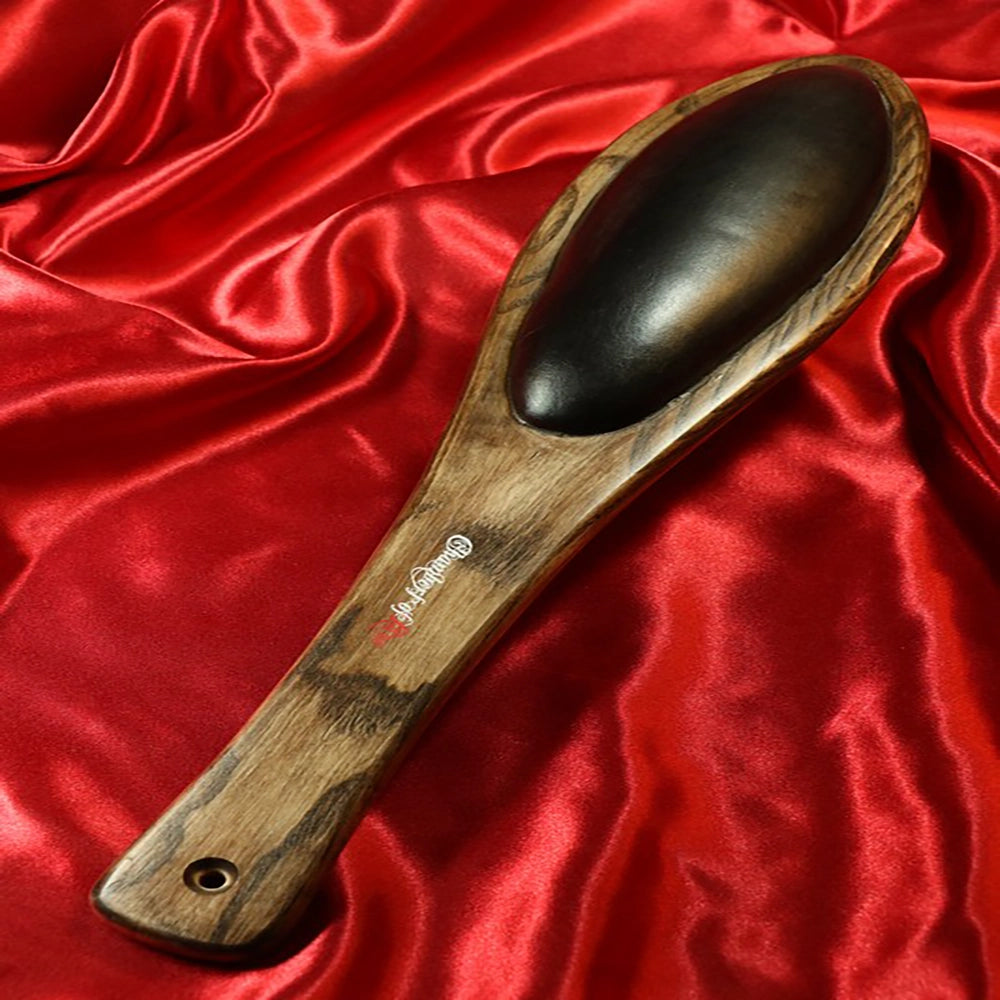 BDSM Teak Paddle with Padded Side