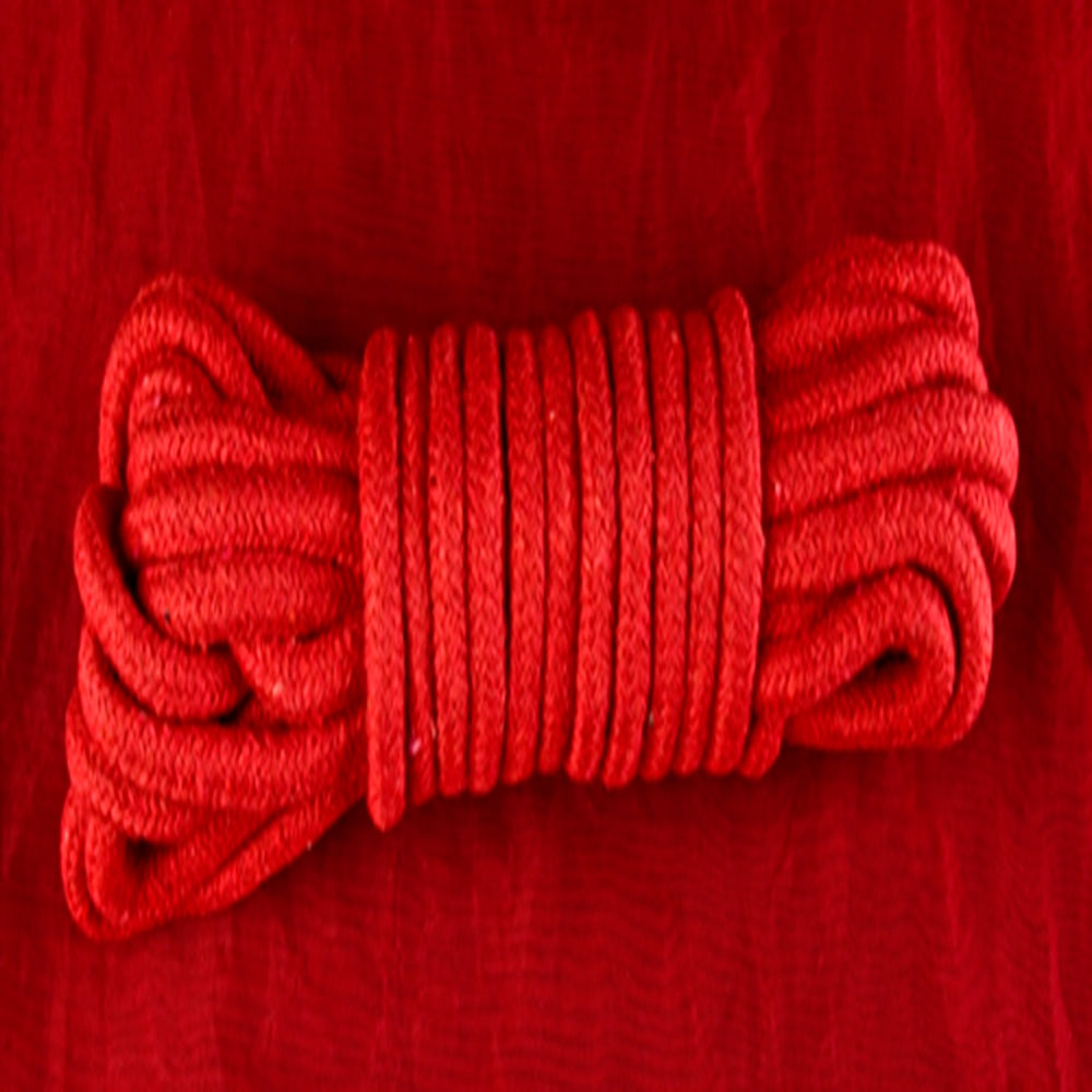 Bondage Rep Röd Bomull från Chambers of Love - nybörjar vänligt bondage rep i röd bomull, 10 meter långt och 7 mm tjockt
