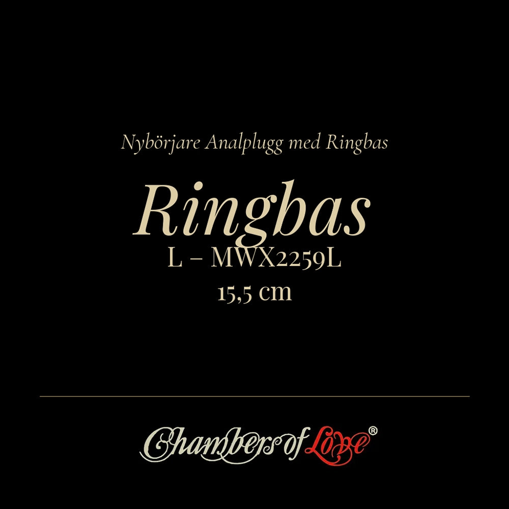 Nybörjar vänlig analplugg med ring storlek L från Chambers of Love 