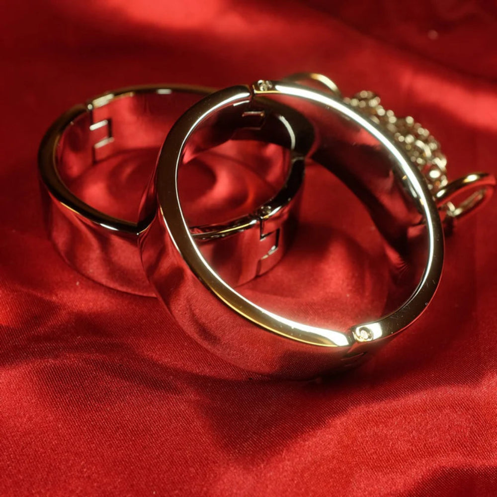 Stainless steel BDSM handcuffs