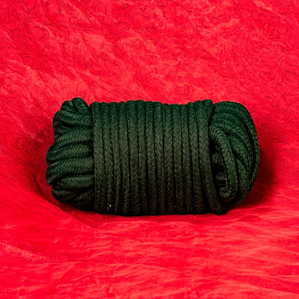 Svart bomull bondage rep från Chambers of Love – 10 meter lång, 7 mm tjock för bondage